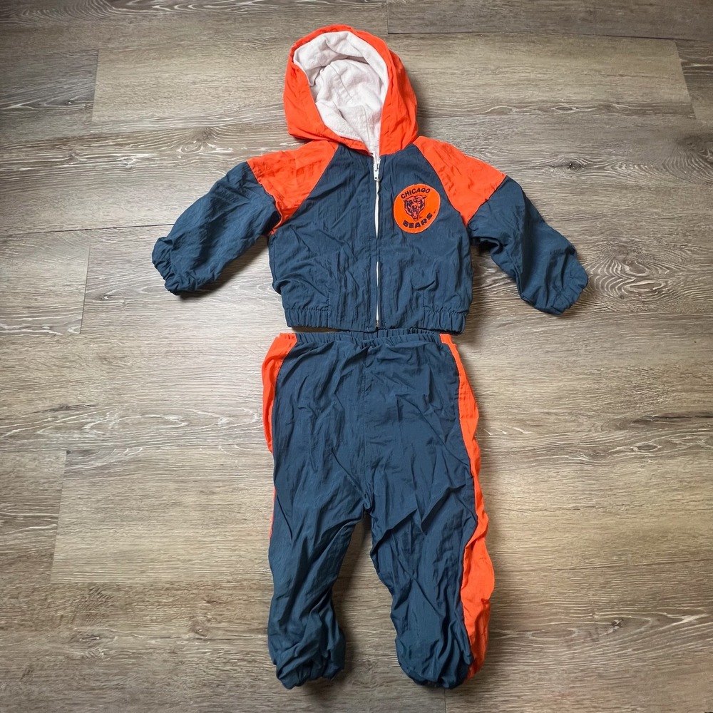 Babysair Chicago Bear Tracksuit Baby 18M Blue Orange Vintage NFL Windbreaker Set
